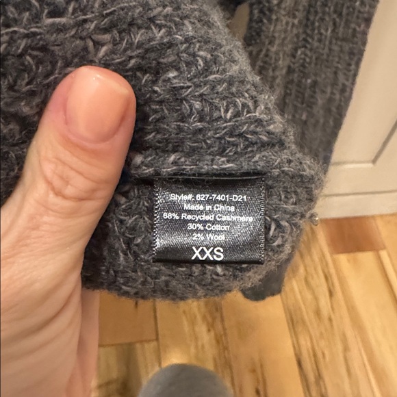 Jenni Kayne Oversized Cashmere Fisherman Sweater Charcoal Grey Size Medium - Picture 9 of 9